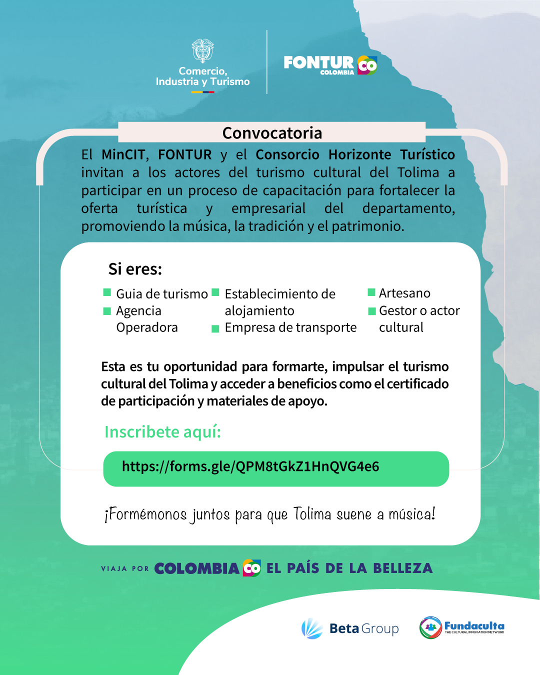 CONVOCATORIAS FORMACIÓN EN EL DISEÑO Y GESTIÓN DE EXPERIENCIAS TURÍSTICAS